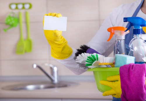 Professional deep cleaning of a bright kitchen interior