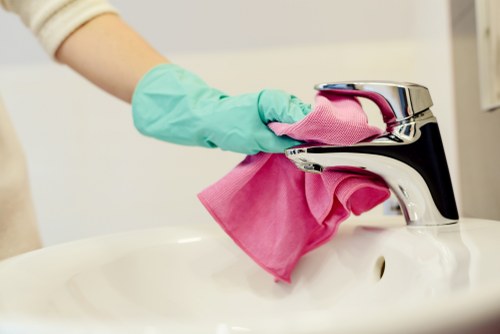 Room-by-room house cleaning in a tidy modern home