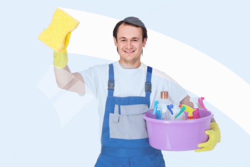 Bathroom cleaning supplies ready for a detailed cleaning routine